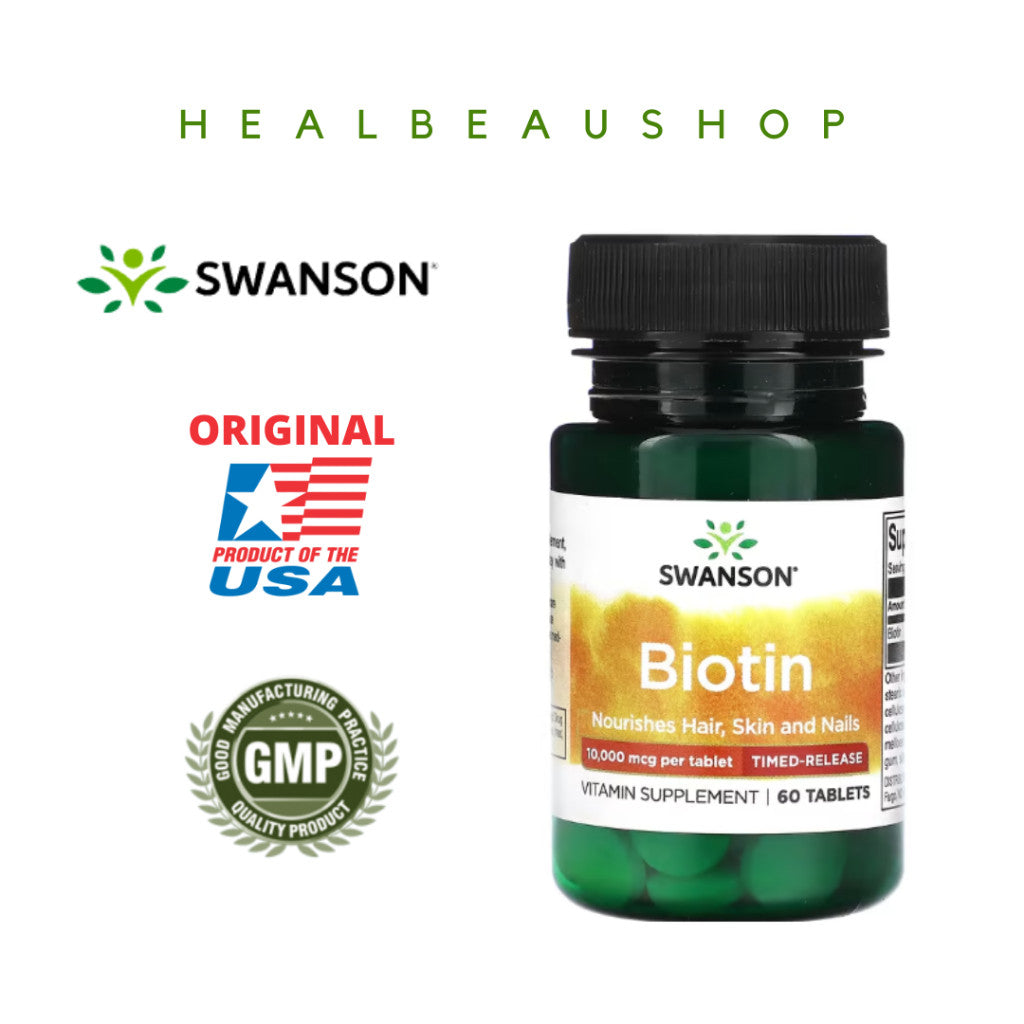 Swanson Biotin 5000mcg 10.000mcg Vitamin Rambut Kulit Kuku Ori USA