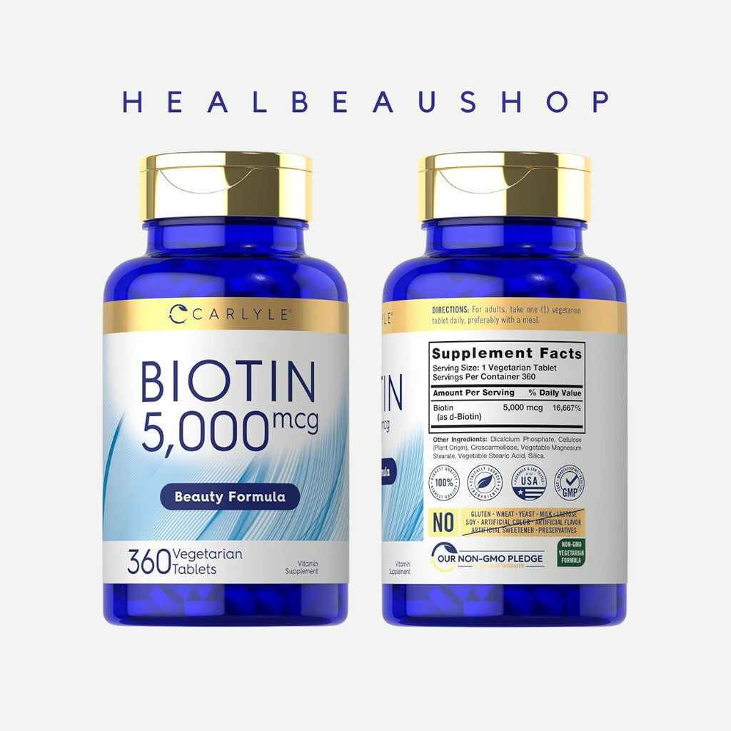 Carlyle Biotin 10.000 & 5.000 Mcg Keratin Alpha Lipoic Acid 150caps Original USA