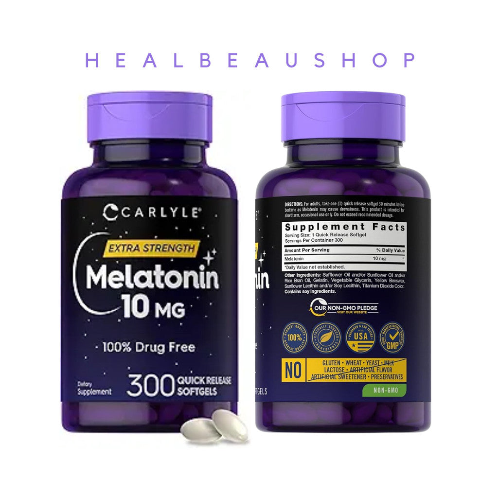 Carlyle Melatonin 10mg Suplemen Insomnia Depresi Gelisah Ori USA