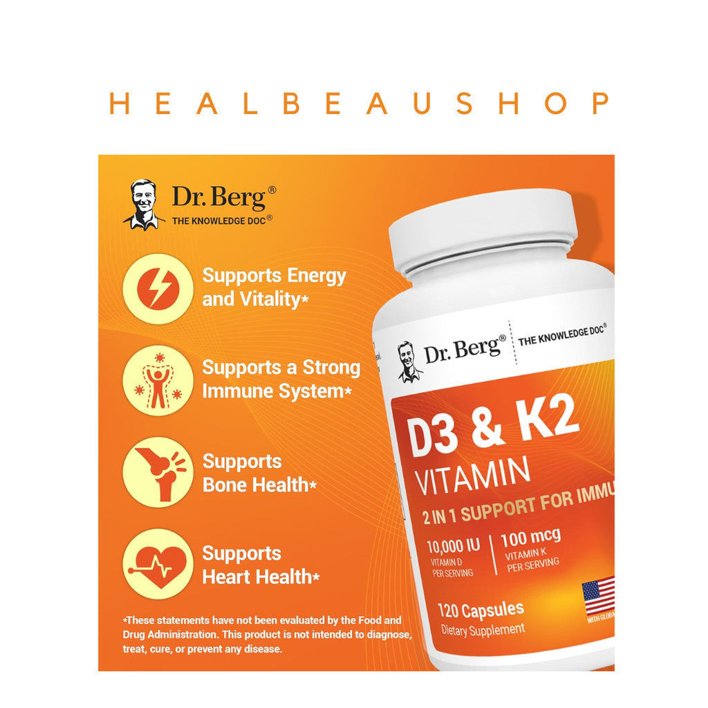 Dr. Berg D3 5000iu 10.000iu & K2 B6 Magnesium Zinc Ox Bile MCT Ori USA