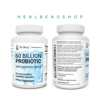 Dr. Berg Probiotic/Probiotik 60 Billion/milyar 10strain 30caps Ori USA