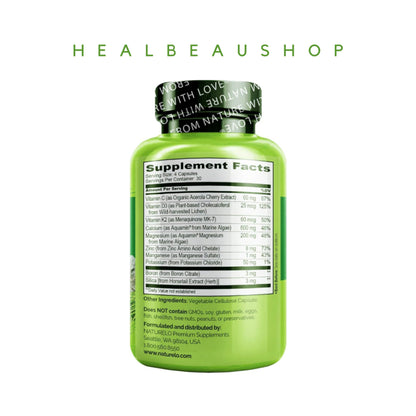 Bone Strength Vitamin Tulang Kalsium Magnesium D3 K2 Zinc Halal Ori US