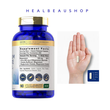 Carlyle Superior Absorption Magnesium Glycinate 665MG 250caps Original US