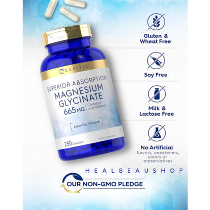 Carlyle Superior Absorption Magnesium Glycinate 665MG 250caps Original US