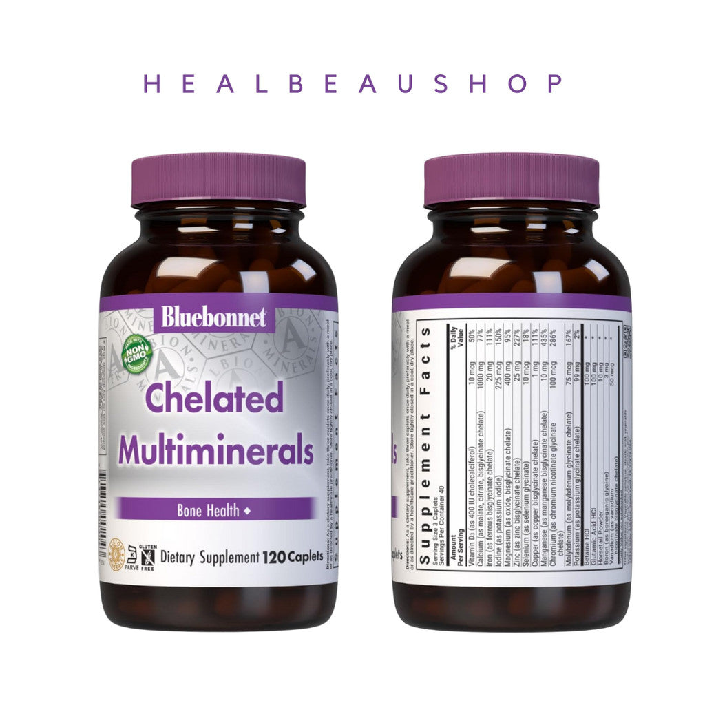Bluebonnet Nutrition Chelated Multiminerals 120caplets Zinc Copper Magnesium etc