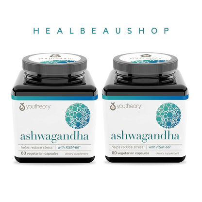 Youtheory Ashwagandha Help Reduce Stress with KSM-66 60Vcaps