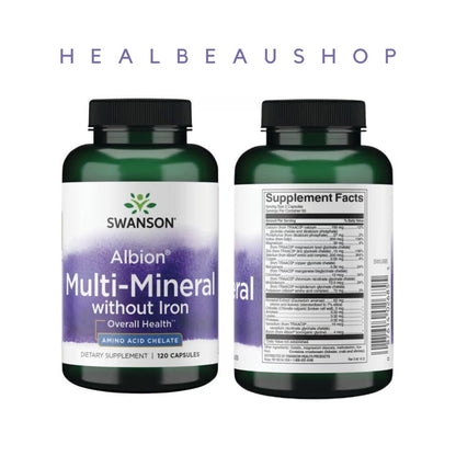 Swanson Albion Multi-MIneral With & Without Iron 120 CAPS Kesehatan Tulang & Otot