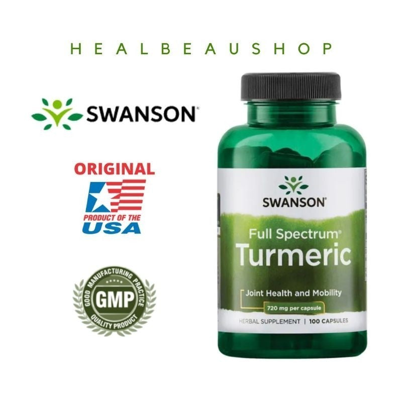 Swanson Turmeric/Curcumin Kunyit Organik 720mg Vitamin/Suplemen Liver Lambung 30 caps EXP 06/26 Ori USA 100/240caps EXP 08/26
