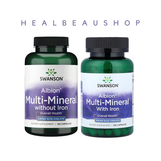 Swanson Albion Multi-MIneral With & Without Iron 120 CAPS Kesehatan Tulang & Otot