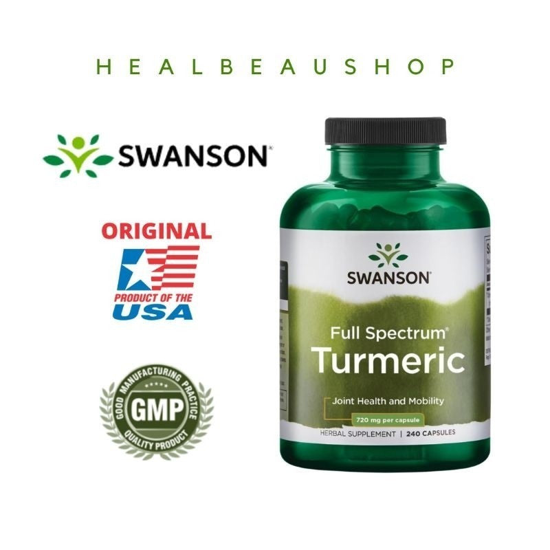 Swanson Turmeric/Curcumin Kunyit Organik 720mg Vitamin/Suplemen Liver Lambung 30 caps EXP 06/26 Ori USA 100/240caps EXP 08/26