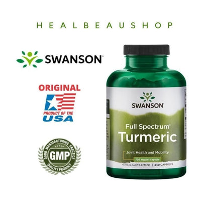 Swanson Turmeric/Curcumin Kunyit Organik 720mg Vitamin/Suplemen Liver Lambung 30 caps EXP 06/26 Ori USA 100/240caps EXP 08/26