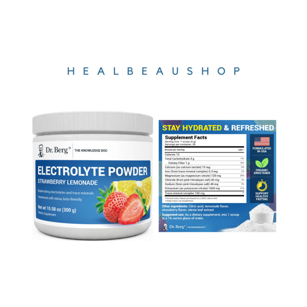 Dr. Berg Electrolytes Powder 50serving Diet Detox Potassium Magnesium Ori USA