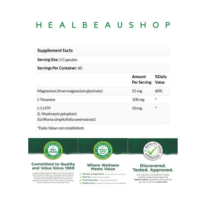 Swanson Melatonin Free Sleep Aid Magnesium Glycinate Theanine 5-HTP 120 caps