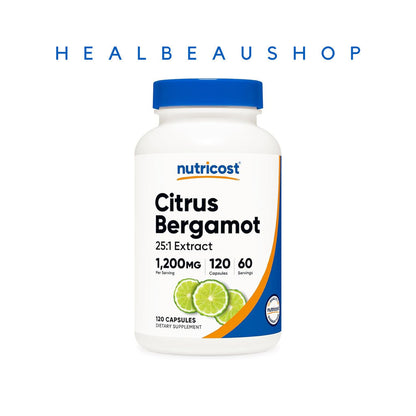 Nutricost Citrus Bergamot 1200mg, 120 Caps Bundling Package Suplemen Kolestrol