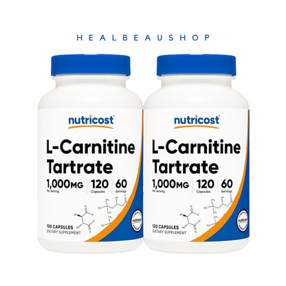 Nutricost L-Carnitine Tartrate 120caps / 240 mg 1000mg  Metabolisme Recovery Mscle Pain