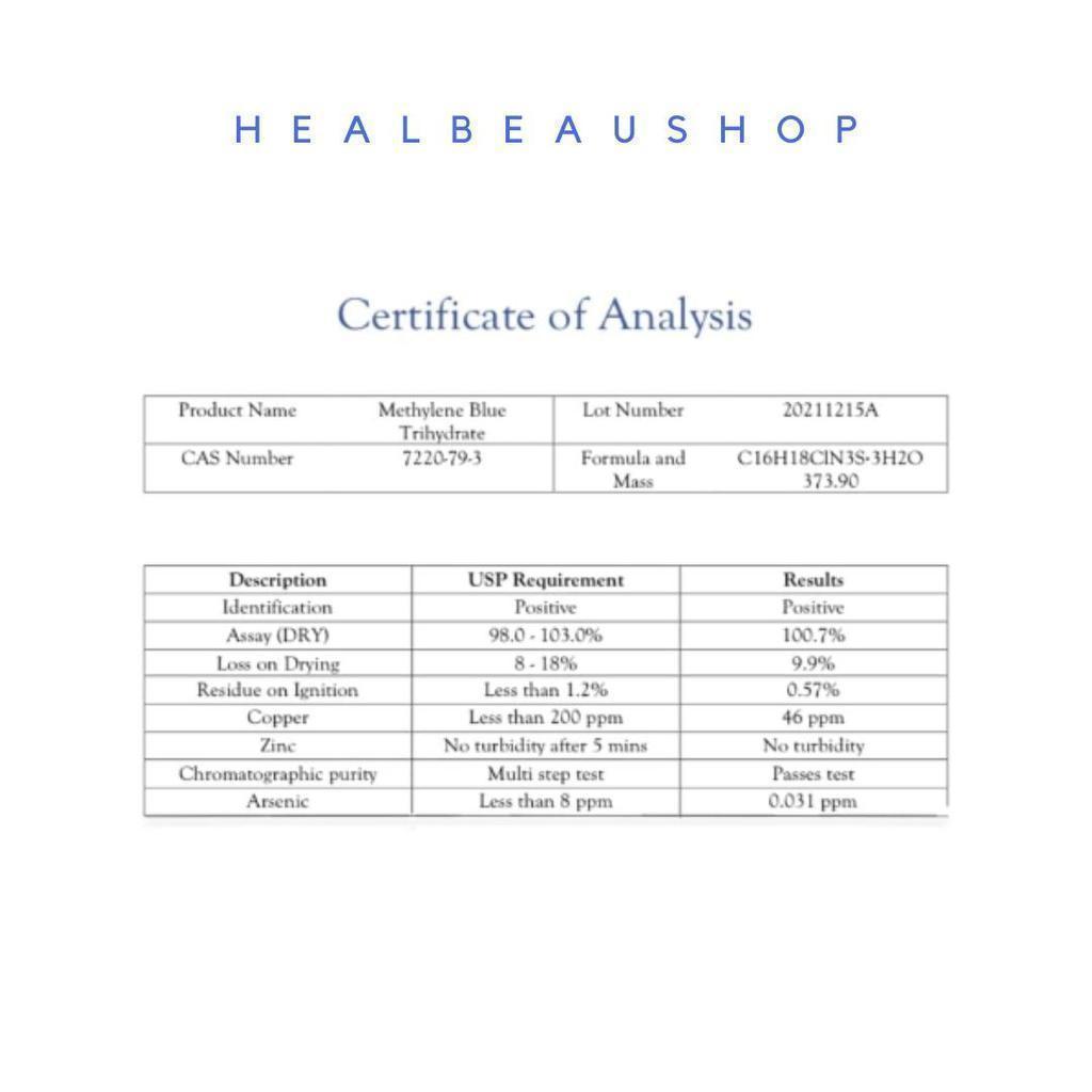 Methylene Blue 1% 50ml USP grade Vitamin Otak
