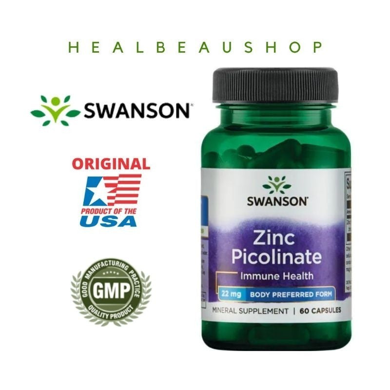 Swanson Zinc Picolinate 22 dan 50 mg Isi 60 Caps