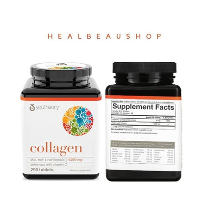 Youtheory Hydrolyzed Collagen 6000mg Hair Skin Nails 120 160 290 tablet Ori US