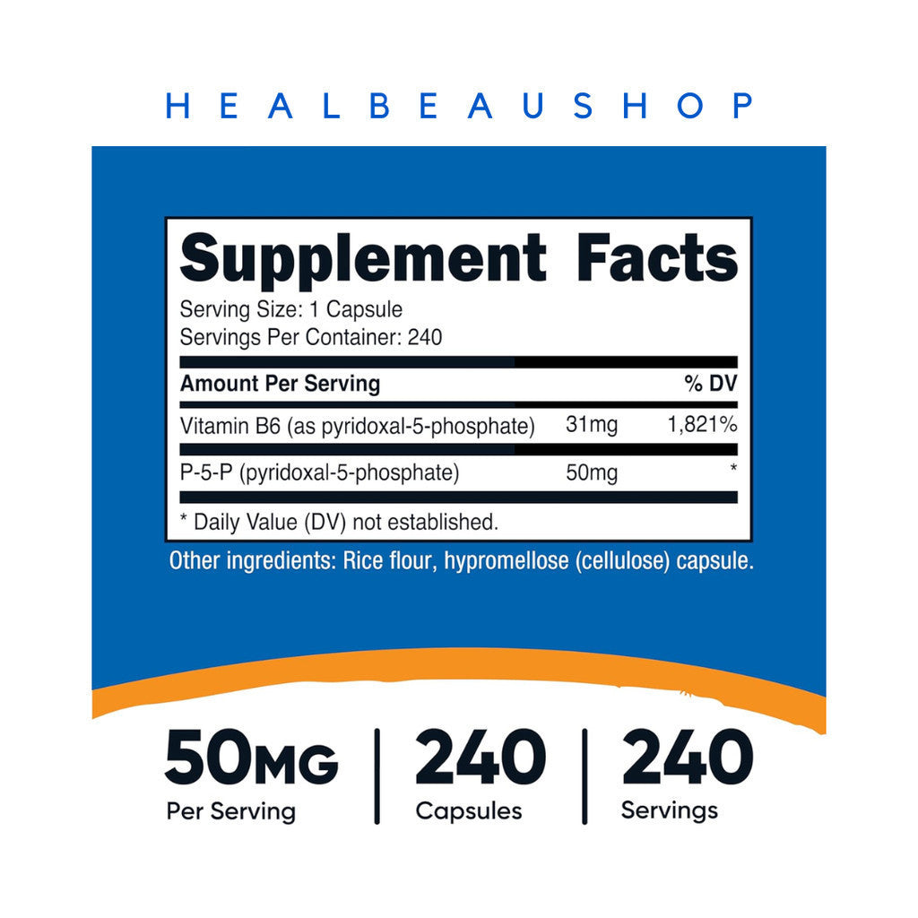 Nutricost P-5-P Pyridoxal-5-Phosphate 50mg  240caps