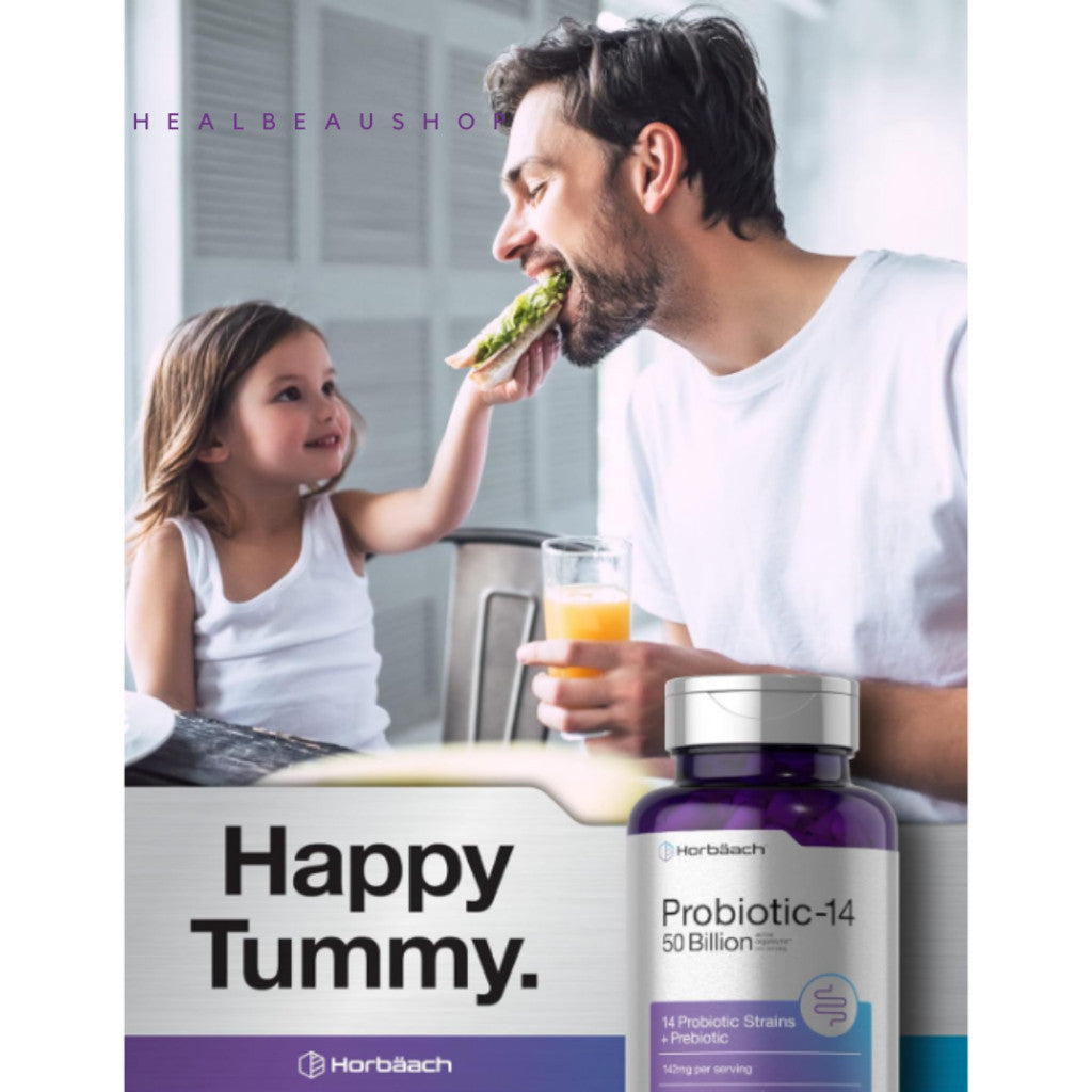Horbaach Probiotic Prebiotic 50billion 14strain 60caps Lambung Pencernaan