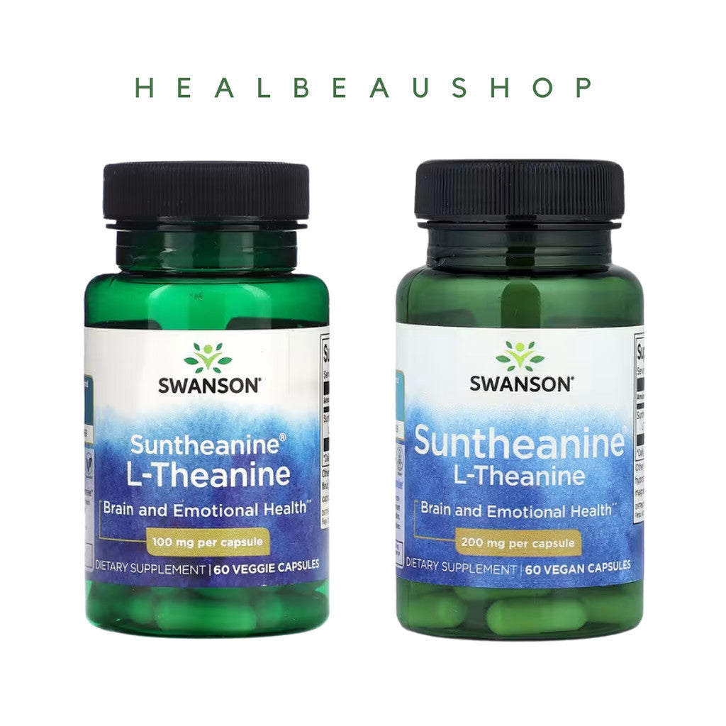 Swanson L-Theanine 100mg 60caps Vitamin Otak Stress Support Calm USA