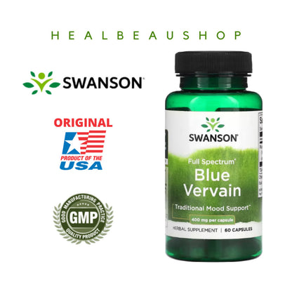 Swanson Blue Vervain 400mg Herbal Mood/Stress Support Original US