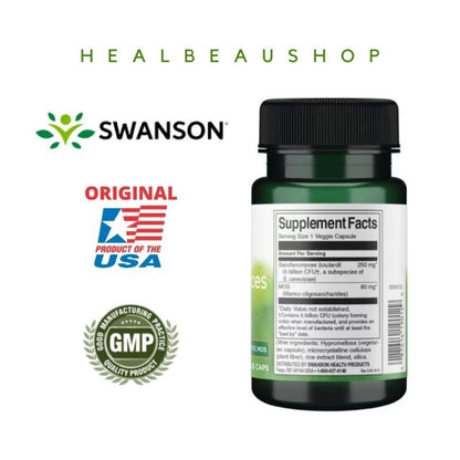 Swanson Saccharomyces Boulardii Vitamin/Suplemen Pencernaan, Lambung 5 Miliar CFU