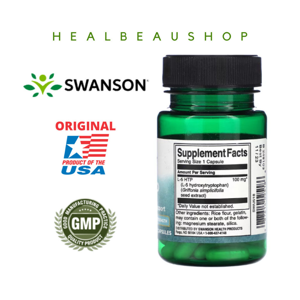 Swanson 5 HTP 100mg 60caps Mood Stress Support Original USA