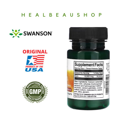 Swanson Biotin 5000mcg 10.000mcg Vitamin Rambut Kulit Kuku Ori USA