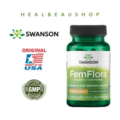 Swanson Fem Flora Probiotik Wanita 9,8 Miliar CFU Isi 60 Caps