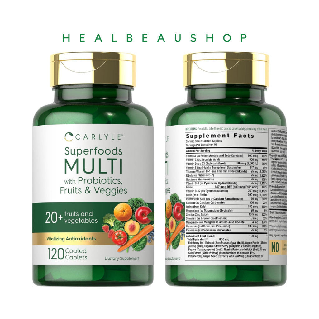 Carlyle Superfoods Multi with Probiotics, Fruits and Veggies 120ccp Original