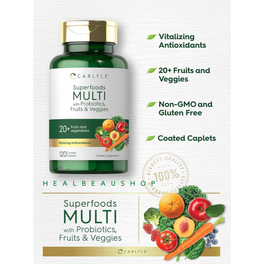 Carlyle Superfoods Multi with Probiotics, Fruits and Veggies 120ccp Original