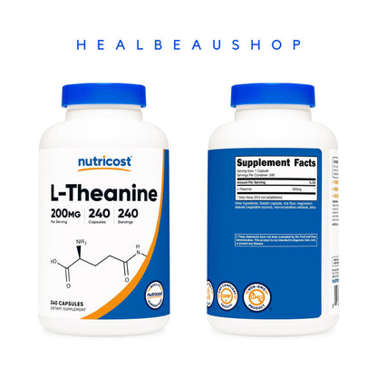 Nutricost L-Theanine 200mg 240caps Suplemen Insomnia Antidepresan Anxiety
