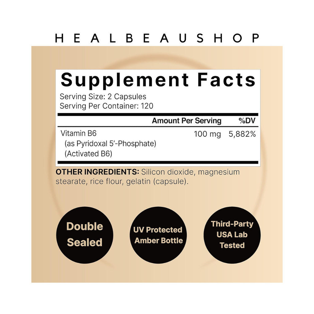 Naturebell P-5-P (Pyridoxal-5-Phosphate) 240 Capsules Vitamin B6