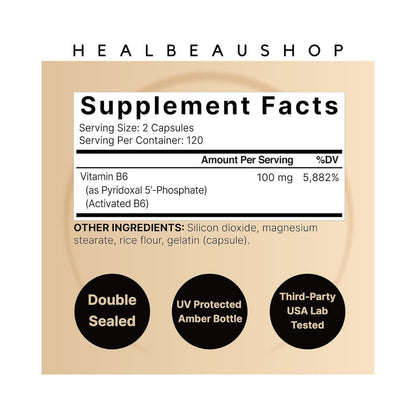 Naturebell P-5-P (Pyridoxal-5-Phosphate) 240 Capsules Vitamin B6