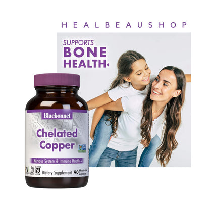 Bluebonnet Nutrition Chelated Copper 3 mg 90 Vcaps Suplemen Otak & Imun