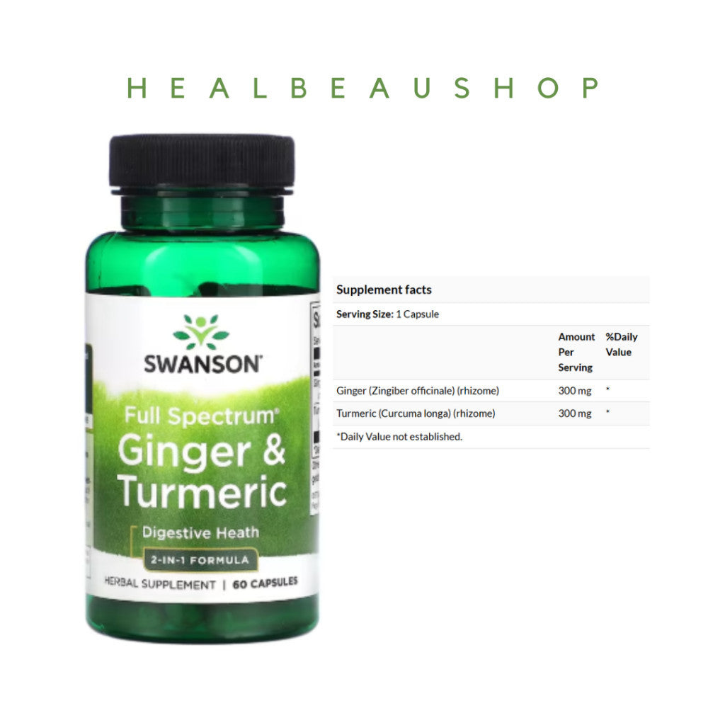 Swanson Ginger Turmeric Jahe Kunyit Anti Inflamasi Bakteri Jamur 60caps