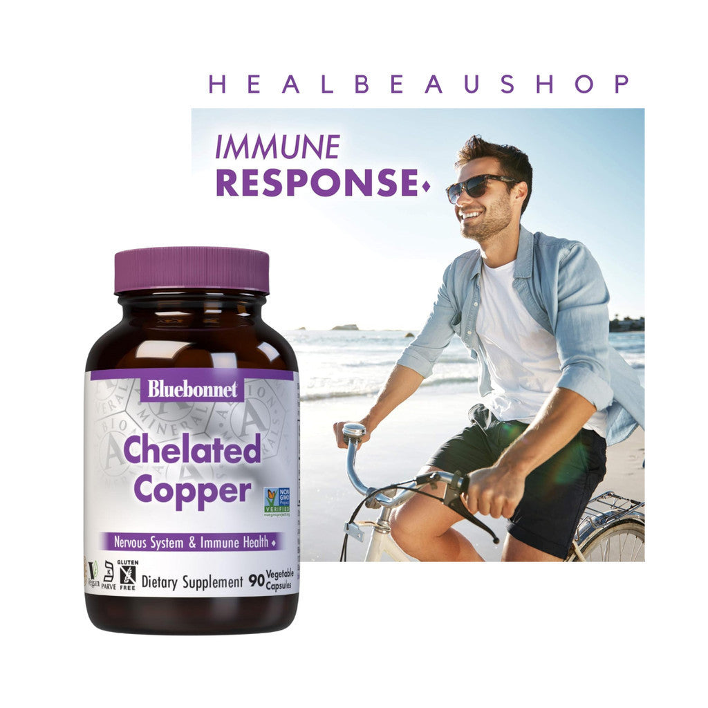 Bluebonnet Nutrition Chelated Copper 3 mg 90 Vcaps Suplemen Otak & Imun