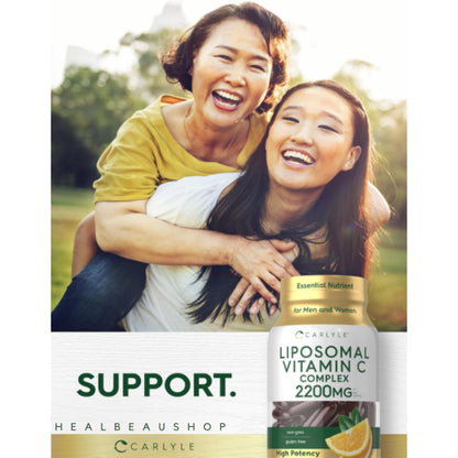 Carlyle Liposomal Vitamin C 2200mg 90Softgels Antioksidan Imun Ori USA
