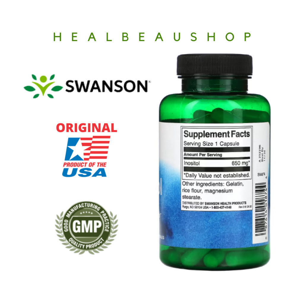 Swanson Inositol 650mg isi 100caps PCOS Kesuburan Promil Produk USA