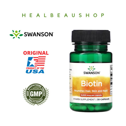 Swanson Biotin 5000mcg 10.000mcg Vitamin Rambut Kulit Kuku Ori USA