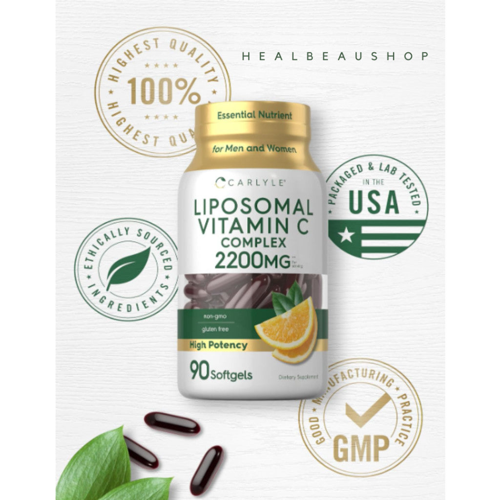 Carlyle Liposomal Vitamin C 2200mg 90Softgels Antioksidan Imun Ori USA