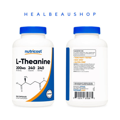 Nutricost L-Theanine 200mg 240caps Suplemen Insomnia Antidepresan Anxiety