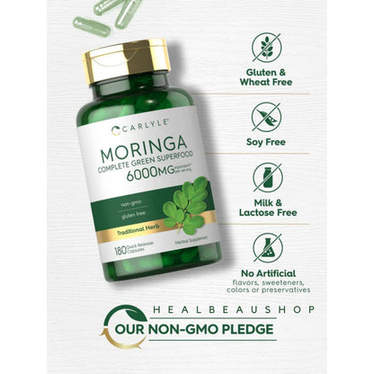 Carlyle Moringa Oleifera 6000mg per serving 180caps Daun Kelor Antioksidan
