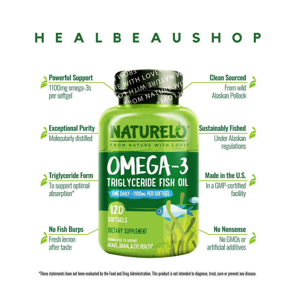 No. 1 USA Omega 3 Triglyceride Fish Oil Premium EPA DHA 1100mg 120 Softgels Ori