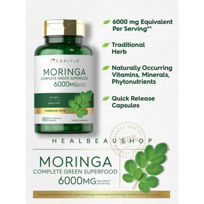 Carlyle Moringa Oleifera 6000mg per serving 180caps Daun Kelor Antioksidan