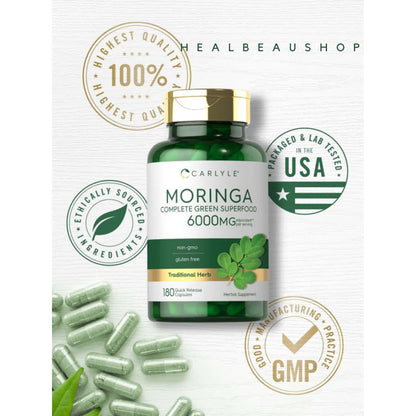 Carlyle Moringa Oleifera 6000mg per serving 180caps Daun Kelor Antioksidan