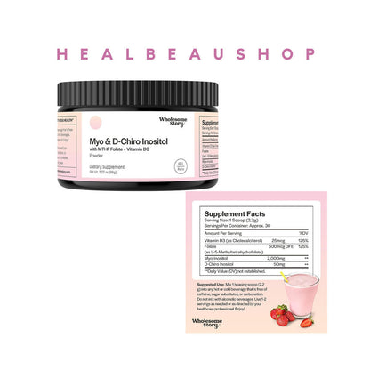 Wholesome Story Myo D-Chiro & Inositol 40:1 2050mg MTHF 2550mg D3 Folate
