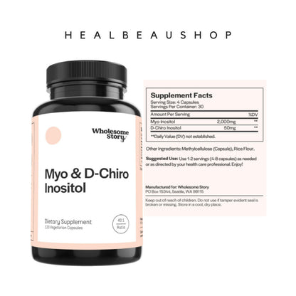 Wholesome Story Myo D-Chiro & Inositol 40:1 2050mg MTHF 2550mg D3 Folate