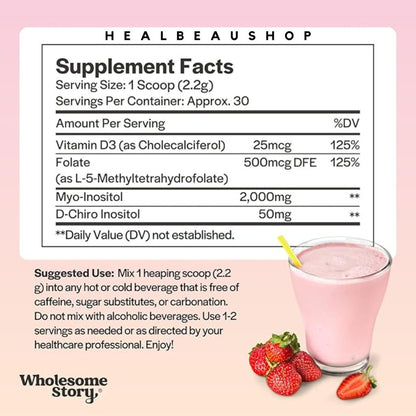 Wholesome Story Myo D-Chiro & Inositol 40:1 2050mg MTHF 2550mg D3 Folate